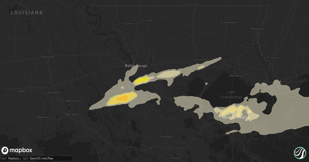 Hail map in Prairieville, LA on May 11, 2019