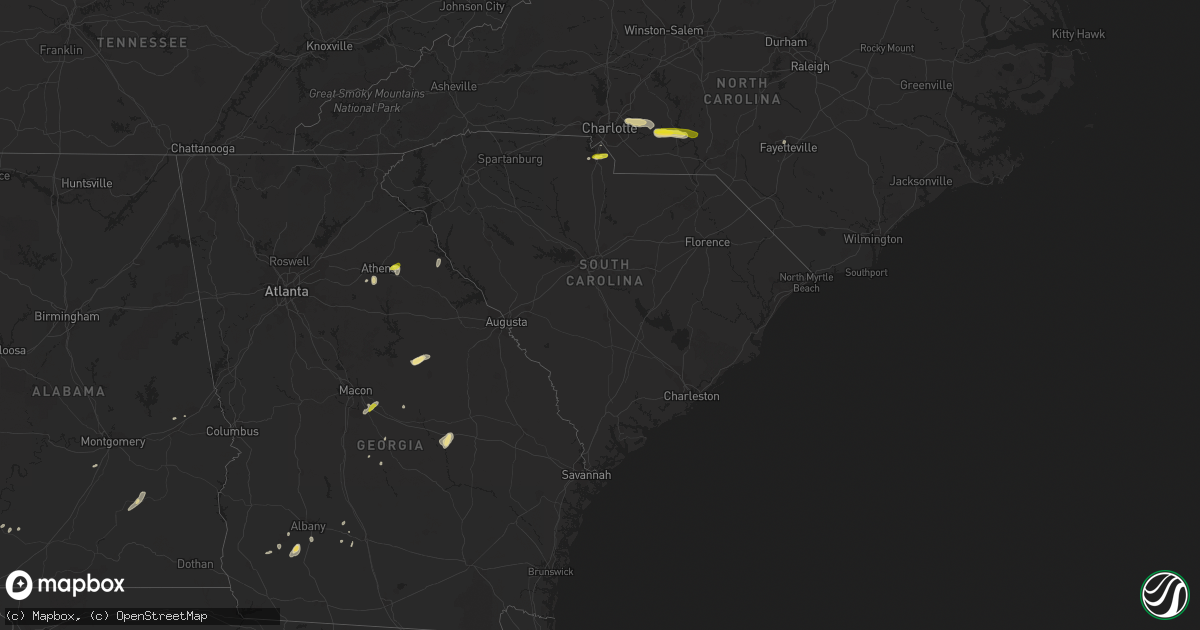 Hail map in South Carolina on May 11, 2019