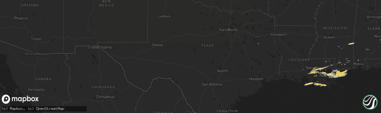 Hail map in Texas on May 11, 2019