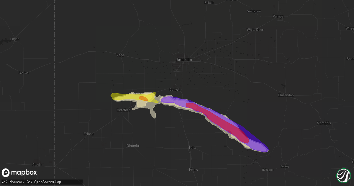 Hail map in Canyon, TX on May 11, 2020