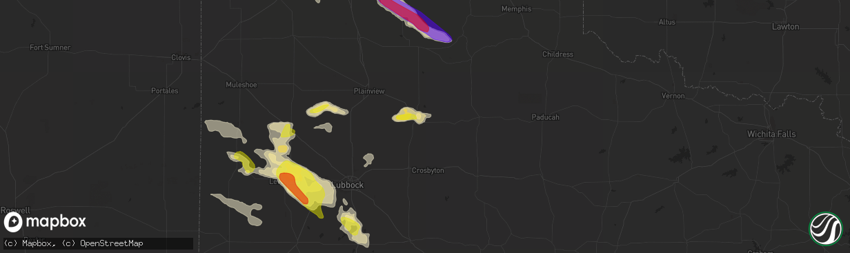 Hail map in Floydada, TX on May 11, 2020