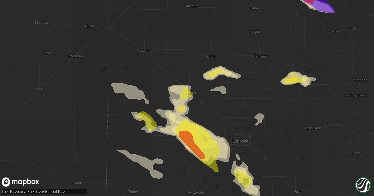 Hail map in Littlefield, TX on May 11, 2020