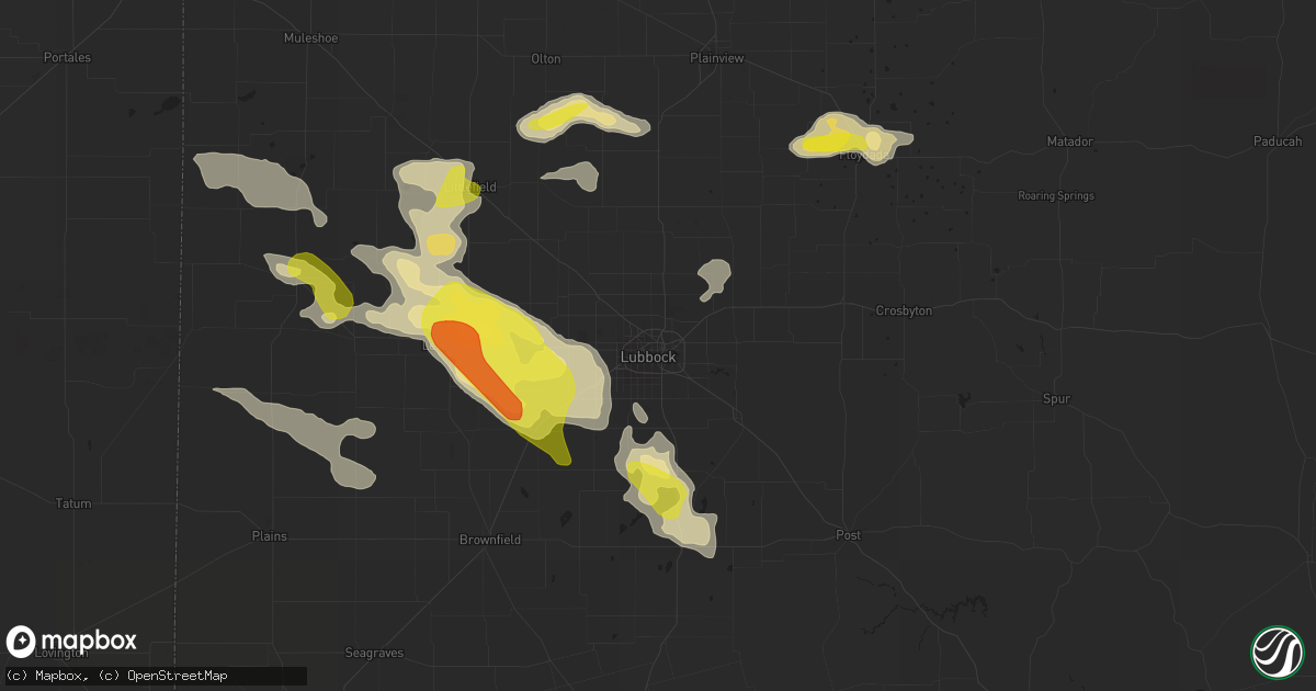 Hail map in Lubbock, TX on May 11, 2020