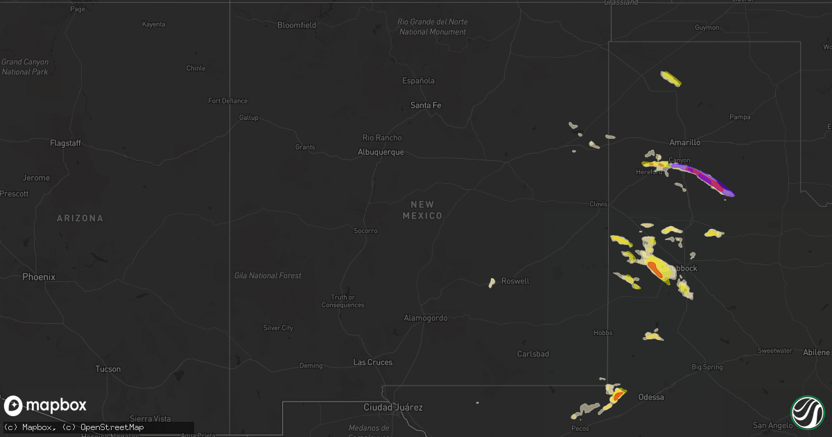 Hail map in New Mexico on May 11, 2020