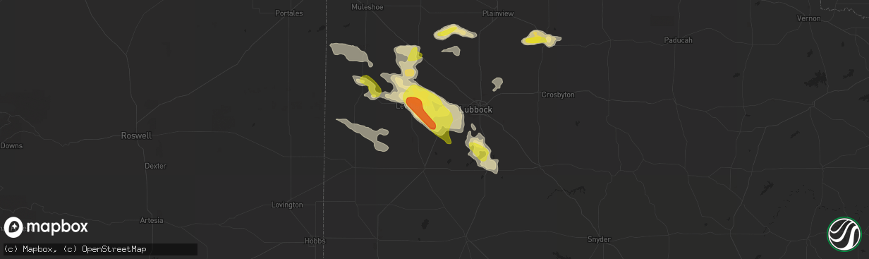 Hail map in Ropesville, TX on May 11, 2020