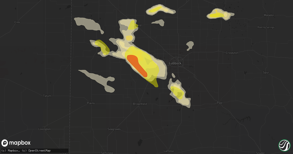 Hail map in Ropesville, TX on May 11, 2020