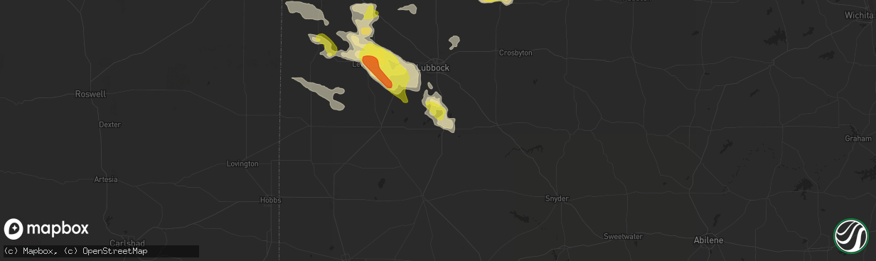 Hail map in Tahoka, TX on May 11, 2020