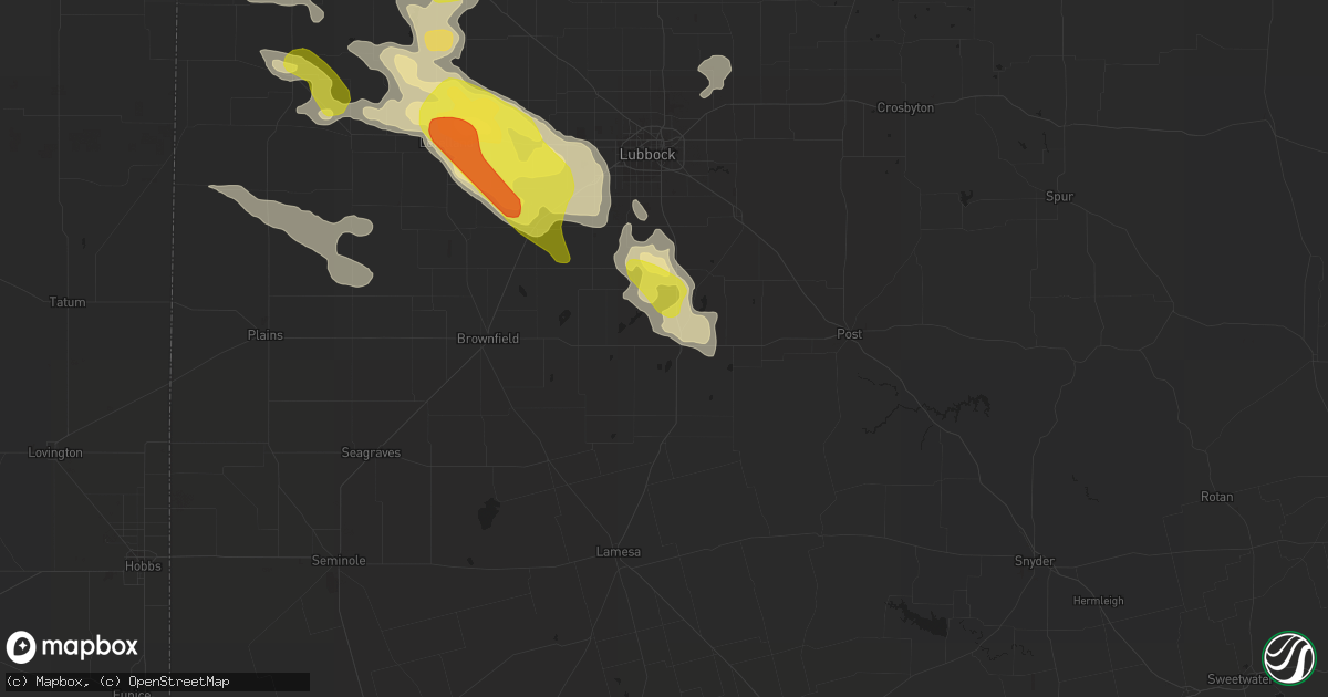 Hail map in Tahoka, TX on May 11, 2020