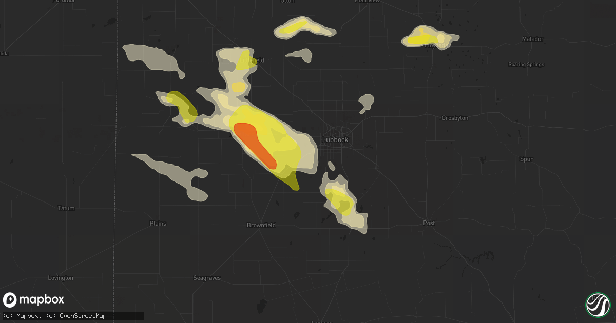 Hail map in Wolfforth, TX on May 11, 2020