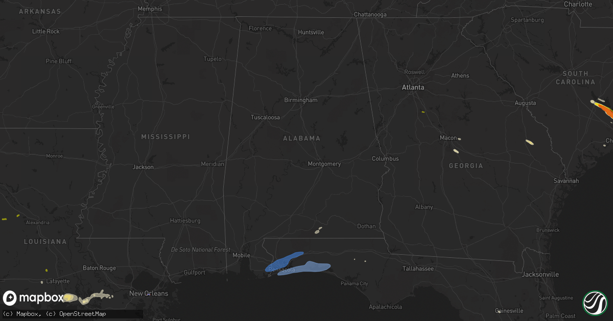 Hail map in Alabama on May 11, 2021