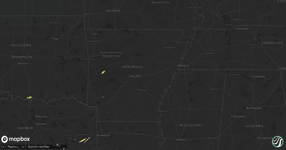 Hail map in Arkansas on May 11, 2021