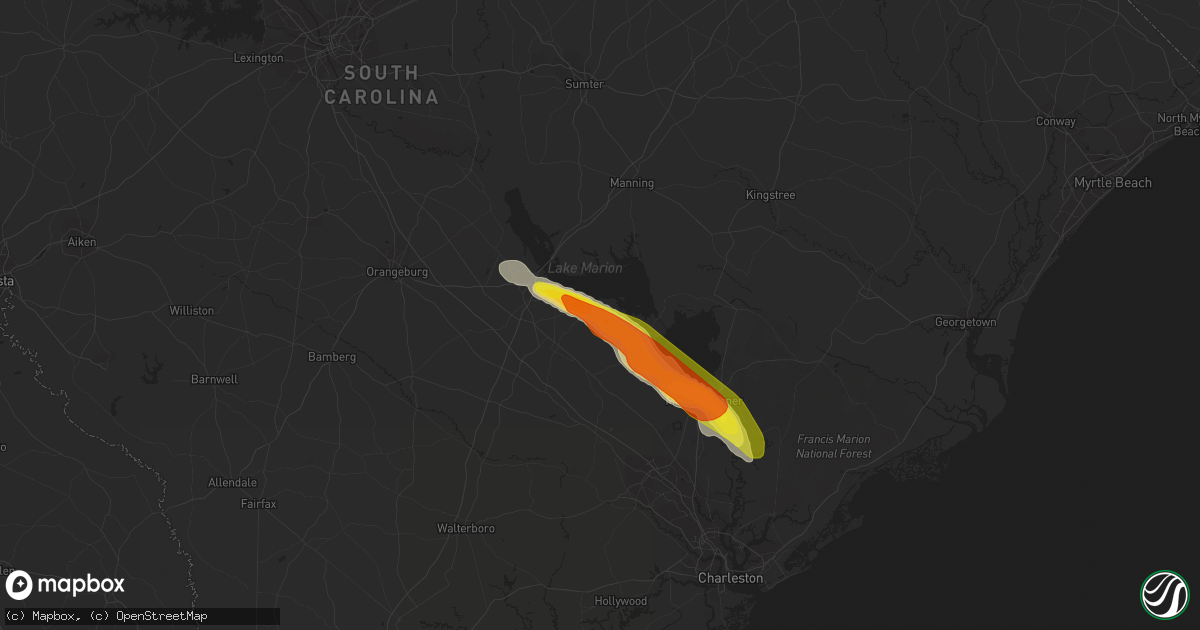 Hail map in Eutawville, SC on May 11, 2021