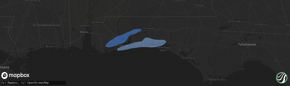 Hail map in Fort Walton Beach, FL on May 11, 2021