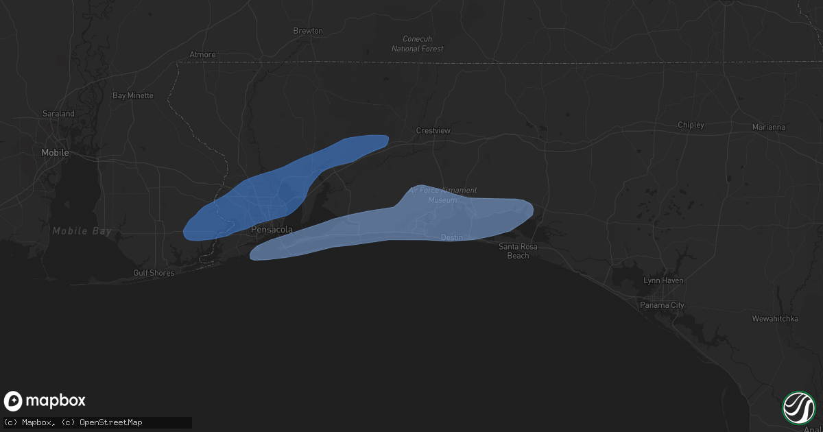Hail map in Fort Walton Beach, FL on May 11, 2021