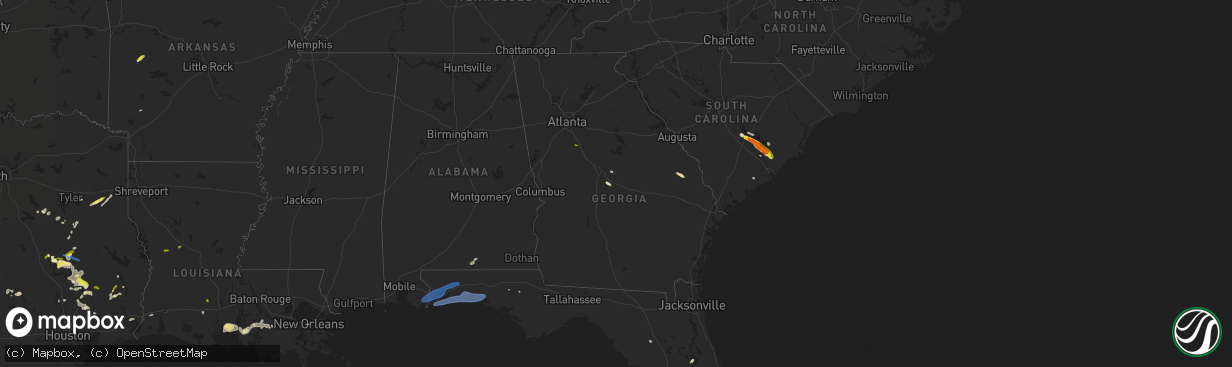 Hail map in Georgia on May 11, 2021