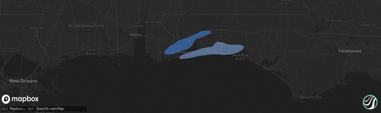 Hail map in Gulf Breeze, FL on May 11, 2021