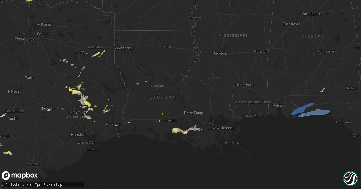 Hail map in Louisiana on May 11, 2021