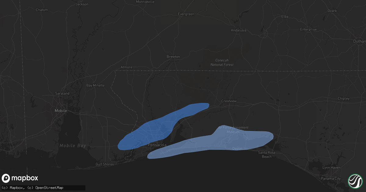 Hail map in Milton, FL on May 11, 2021