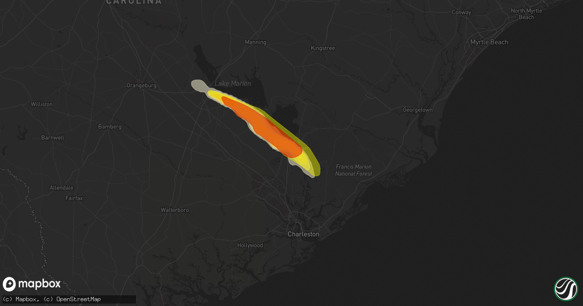 Hail map in Moncks Corner, SC on May 11, 2021