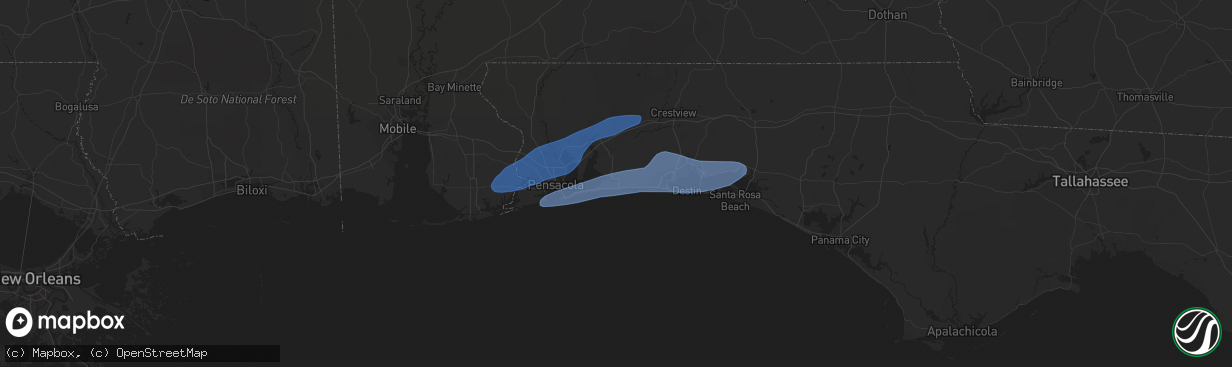 Hail map in Navarre, FL on May 11, 2021