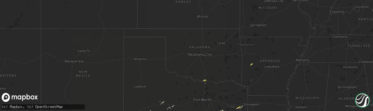 Hail map in Oklahoma on May 11, 2021