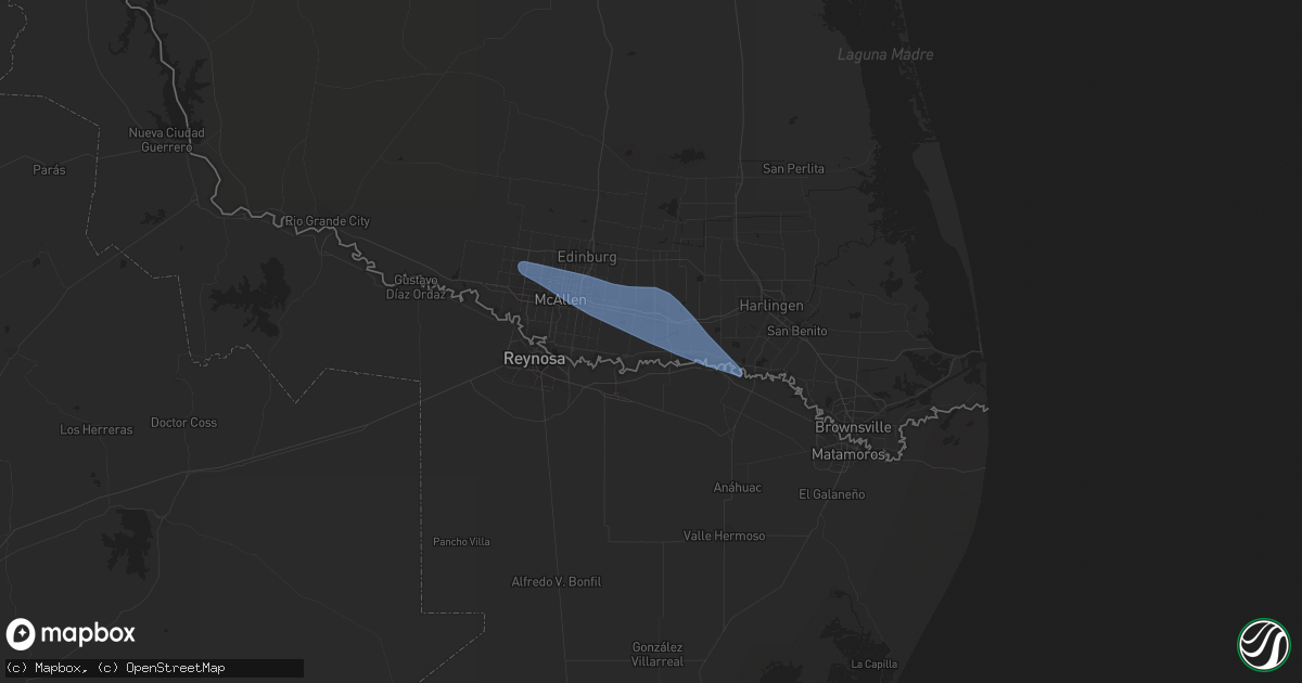 Hail map in Weslaco, TX on May 11, 2021