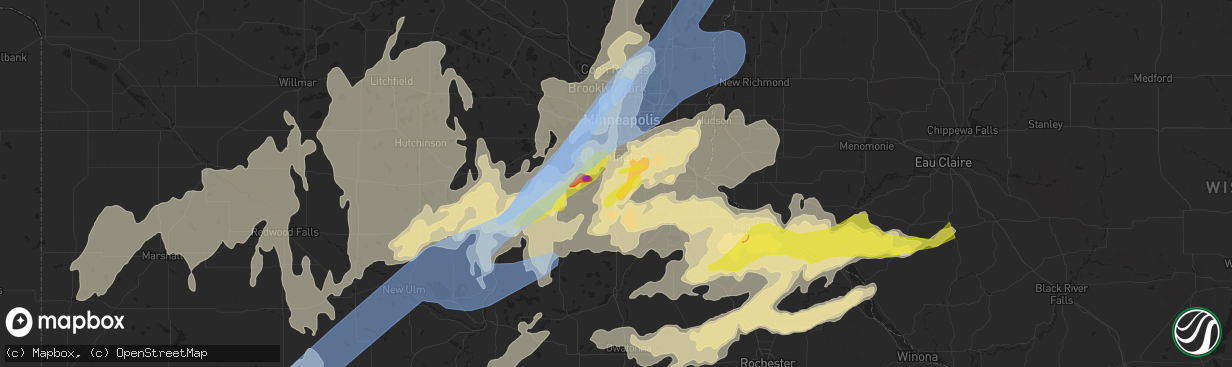 Hail map in Burnsville, MN on May 11, 2022