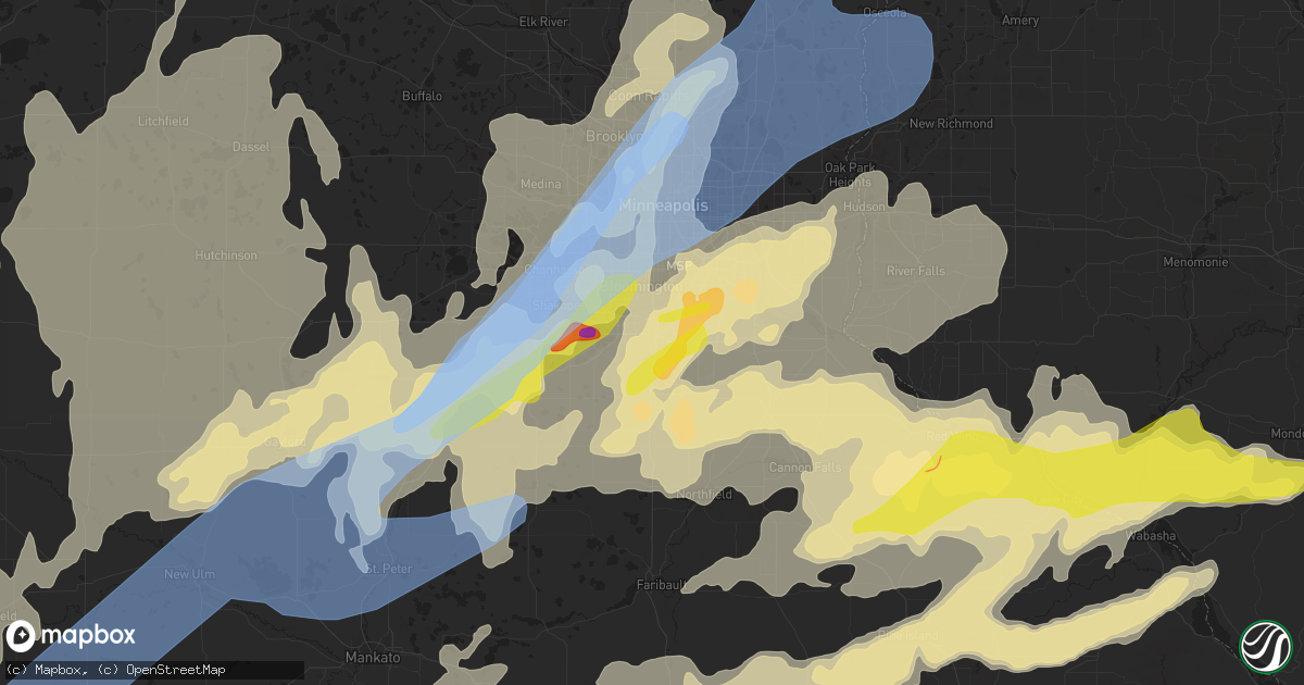 Hail map in Burnsville, MN on May 11, 2022