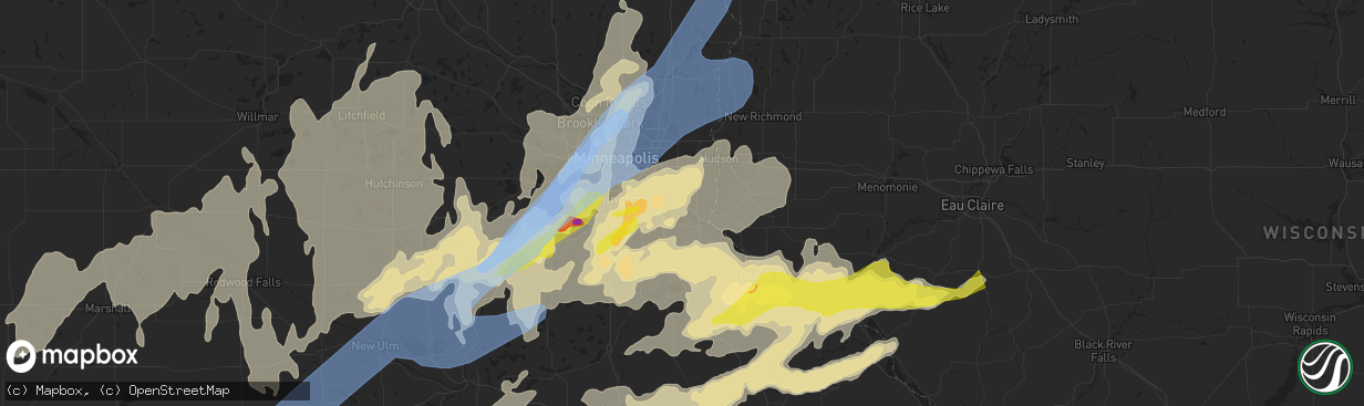 Hail map in Cottage Grove, MN on May 11, 2022