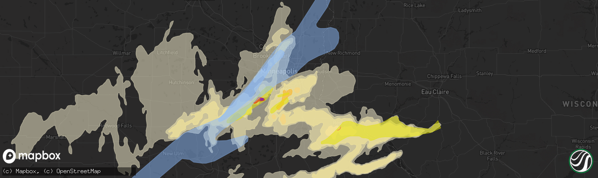 Hail map in Inver Grove Heights, MN on May 11, 2022