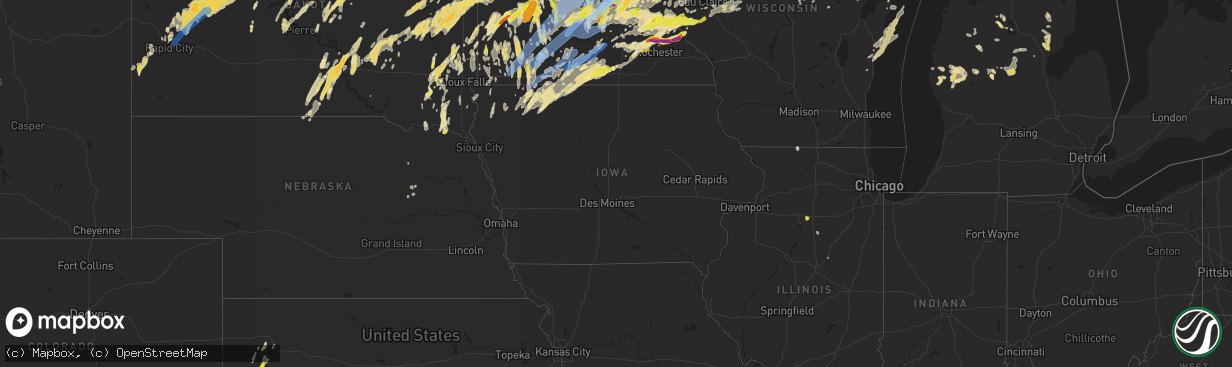 Hail map in Iowa on May 11, 2022