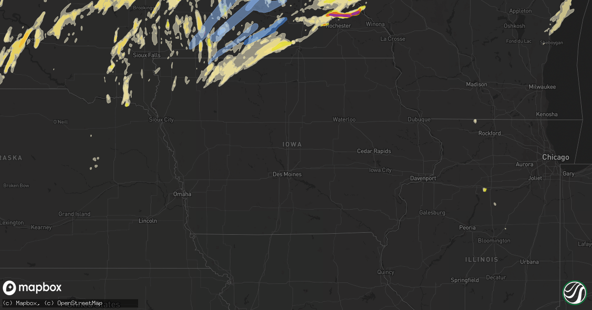 Hail map in Iowa on May 11, 2022