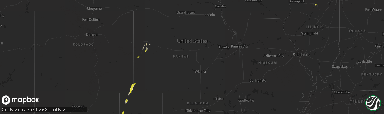 Hail map in Kansas on May 11, 2022