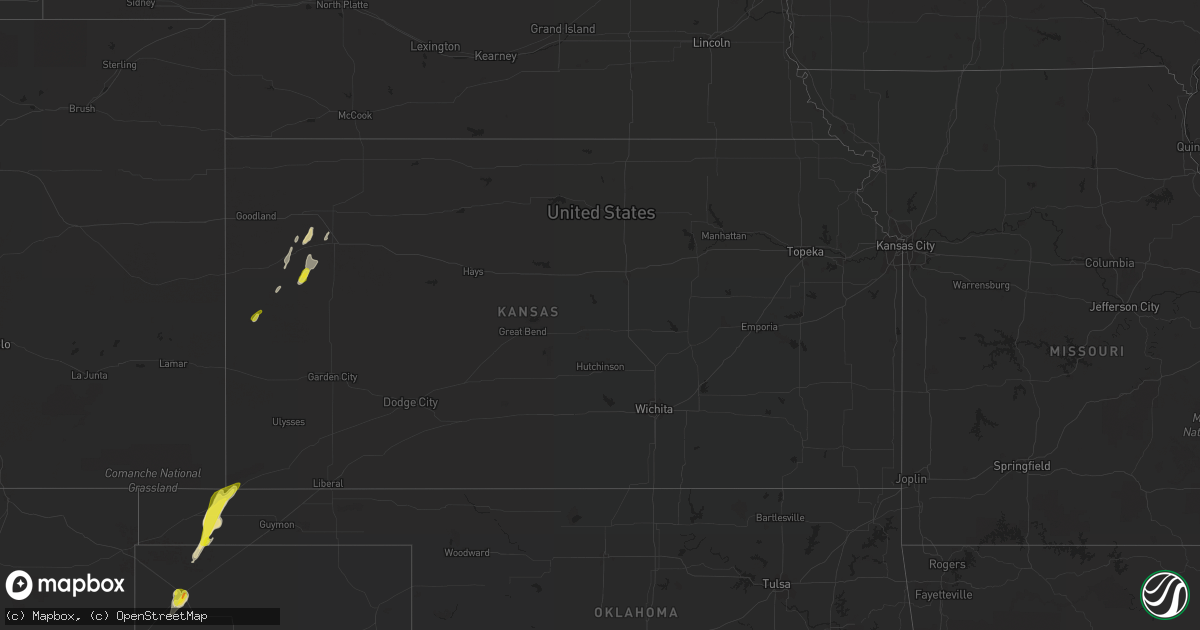 Hail map in Kansas on May 11, 2022