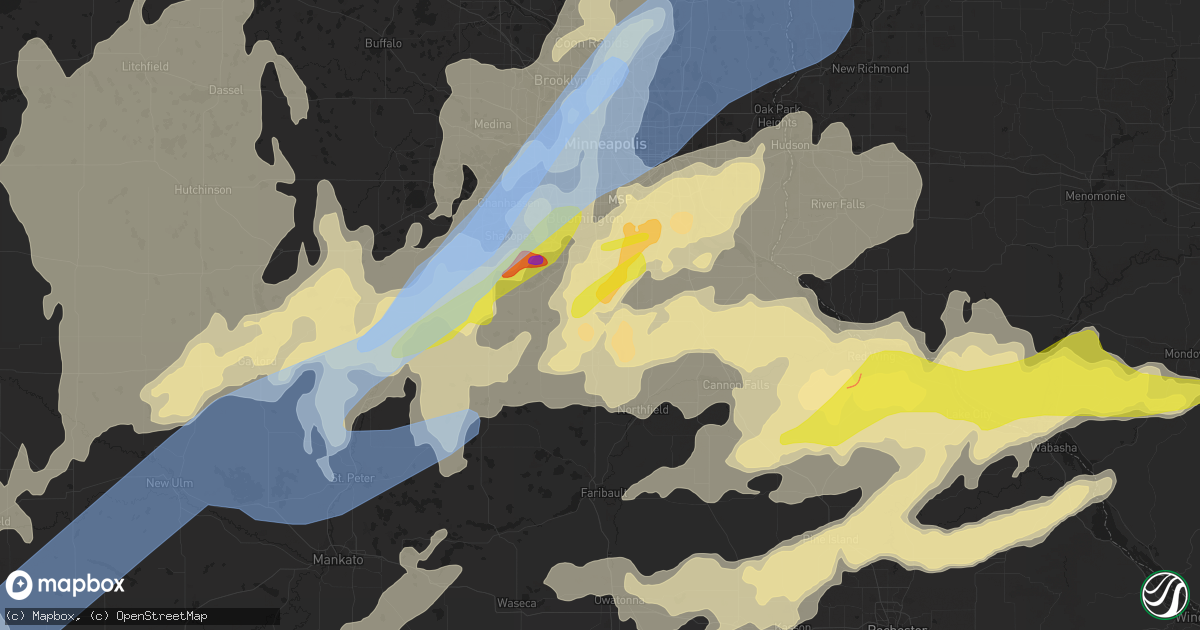 Hail map in Lakeville, MN on May 11, 2022