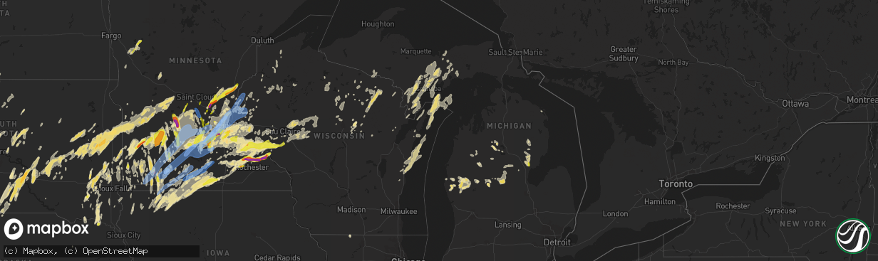 Hail map in Michigan on May 11, 2022