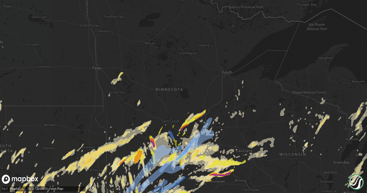 Hail map in Minnesota on May 11, 2022