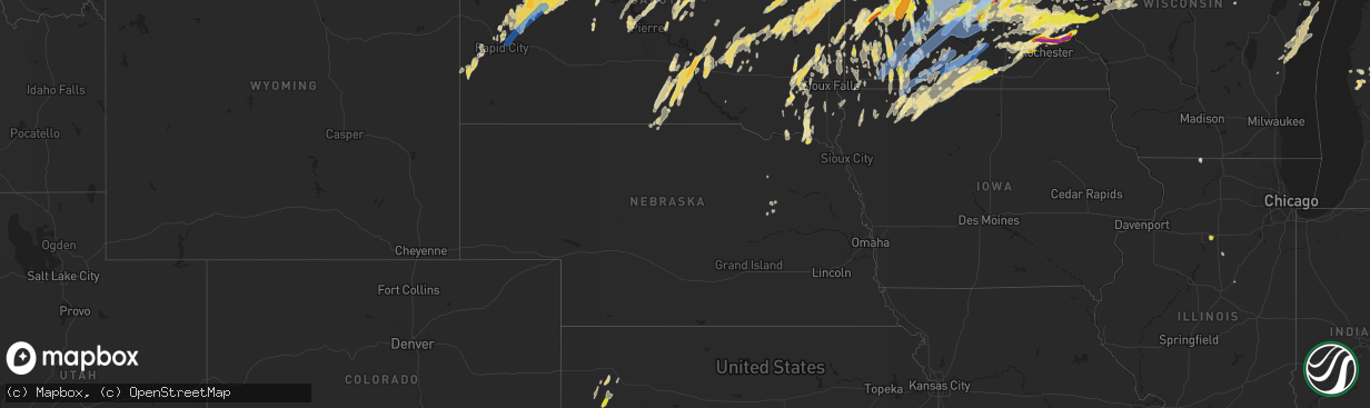 Hail map in Nebraska on May 11, 2022