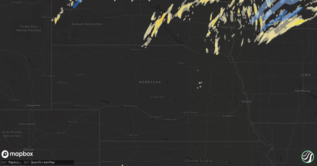 Hail map in Nebraska on May 11, 2022