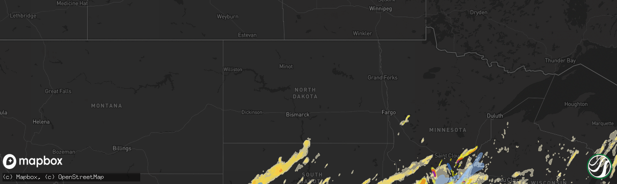 Hail map in North Dakota on May 11, 2022