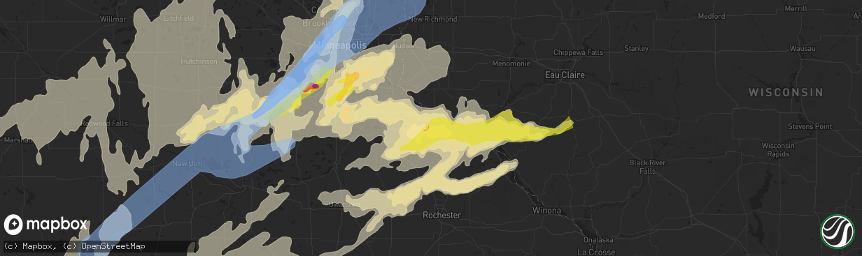 Hail map in Red Wing, MN on May 11, 2022