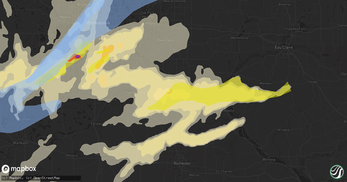 Hail map in Red Wing, MN on May 11, 2022