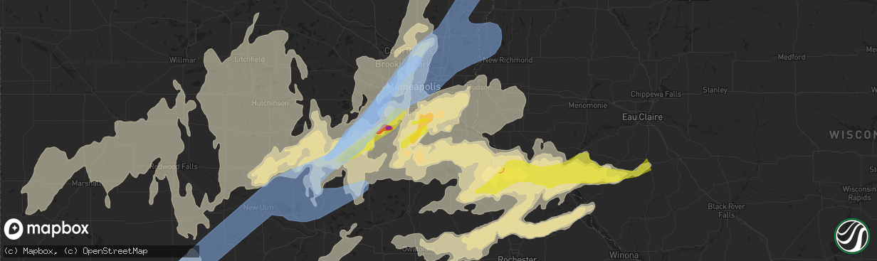 Hail map in Rosemount, MN on May 11, 2022