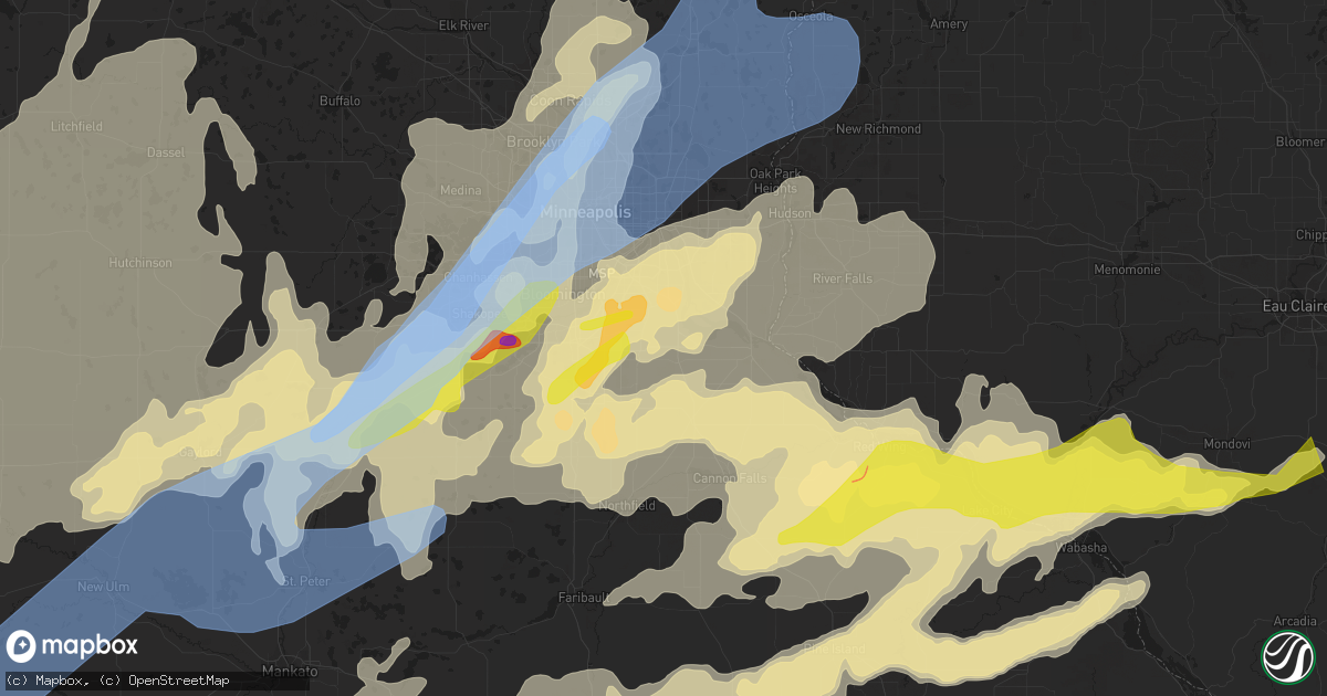 Hail map in Rosemount, MN on May 11, 2022