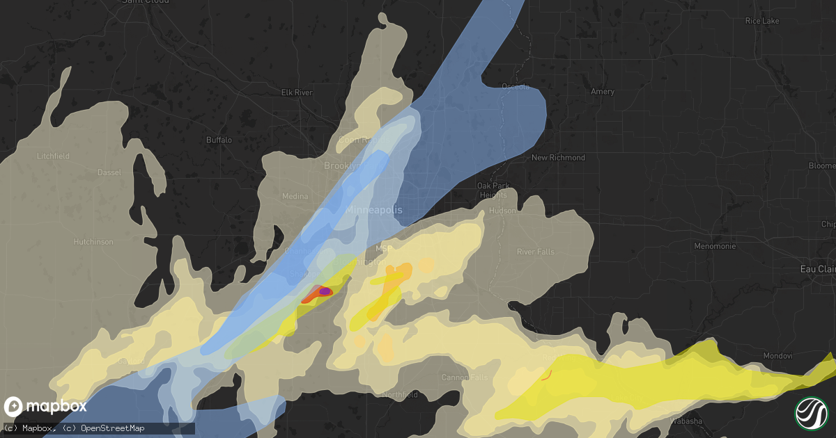 Hail map in Saint Paul, MN on May 11, 2022