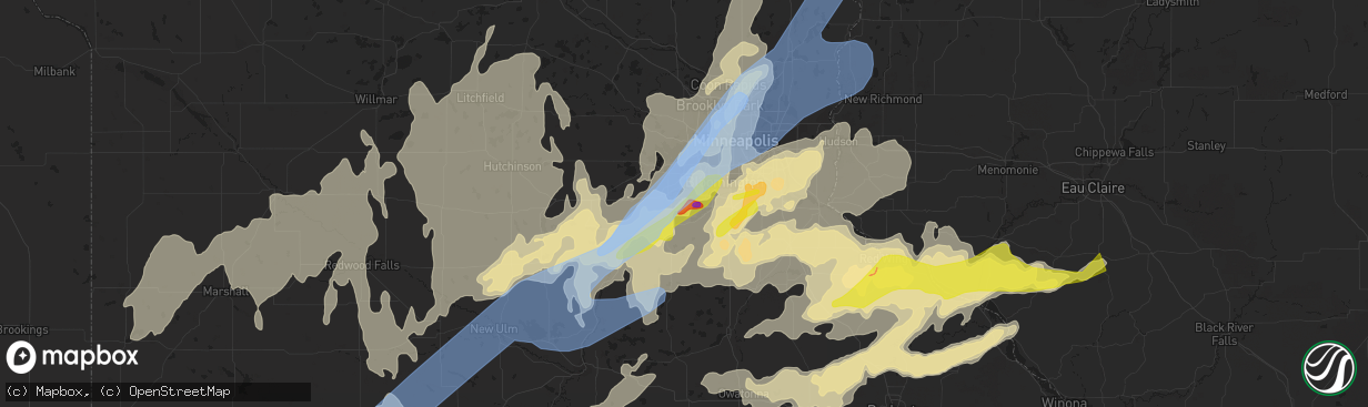 Hail map in Shakopee, MN on May 11, 2022