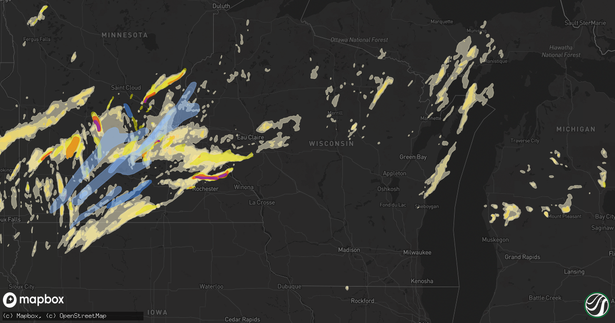 Hail map in Wisconsin on May 11, 2022