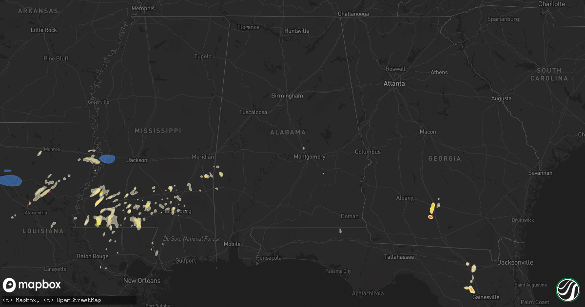 Hail map in Alabama on May 11, 2023