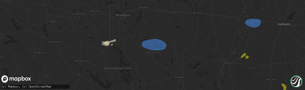 Hail map in Campti, LA on May 11, 2023