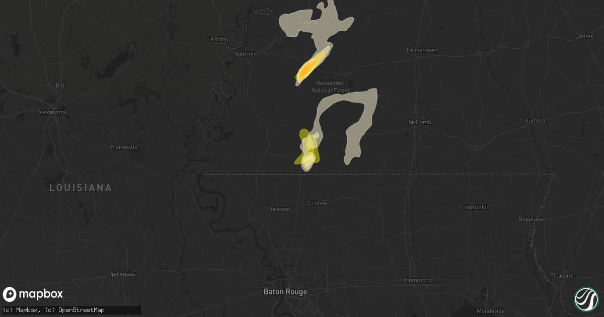 Hail map in Centreville, MS on May 11, 2023